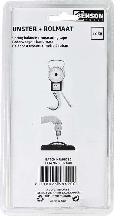 Produktbild Benson Analoge Personenwaage Bensontools Metall Kunststoff (32 kg)