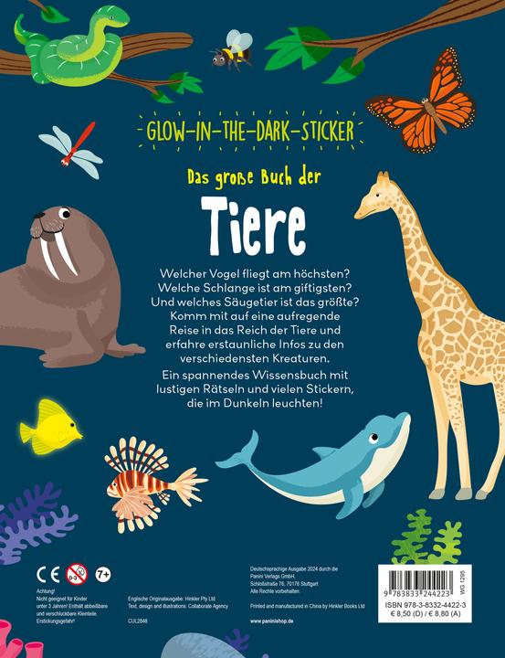 Produktbild Panini Tiere: Glow-in-the-Dark-Sticker – Das grosse Buch der Tiere