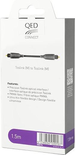 Actual product image QED Connect Toslink Cable (M) To (M) 1.5 metres QE8174 (1.50 m, TOSLINK)