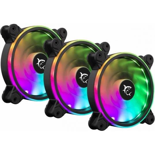 White Shark Housing cooler set Nebuka Kit, 3x120mm, with ARGB LED backlight (120 mm, 3 x), PC Lüfter, Schwarz