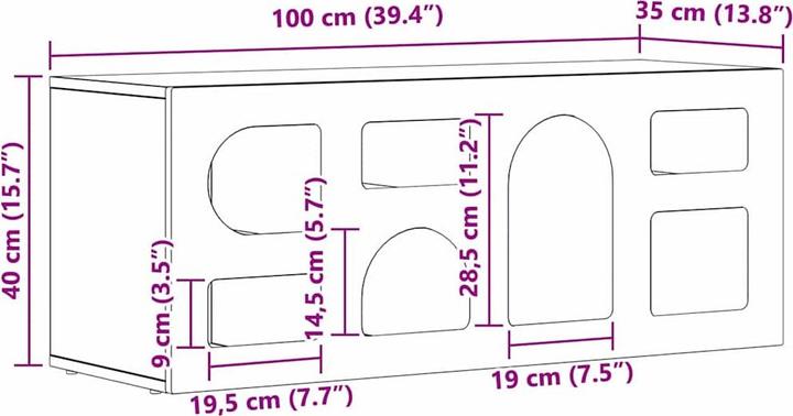 Actual product image vidaXL TV-Schränk (35 x 100 x 40 cm)