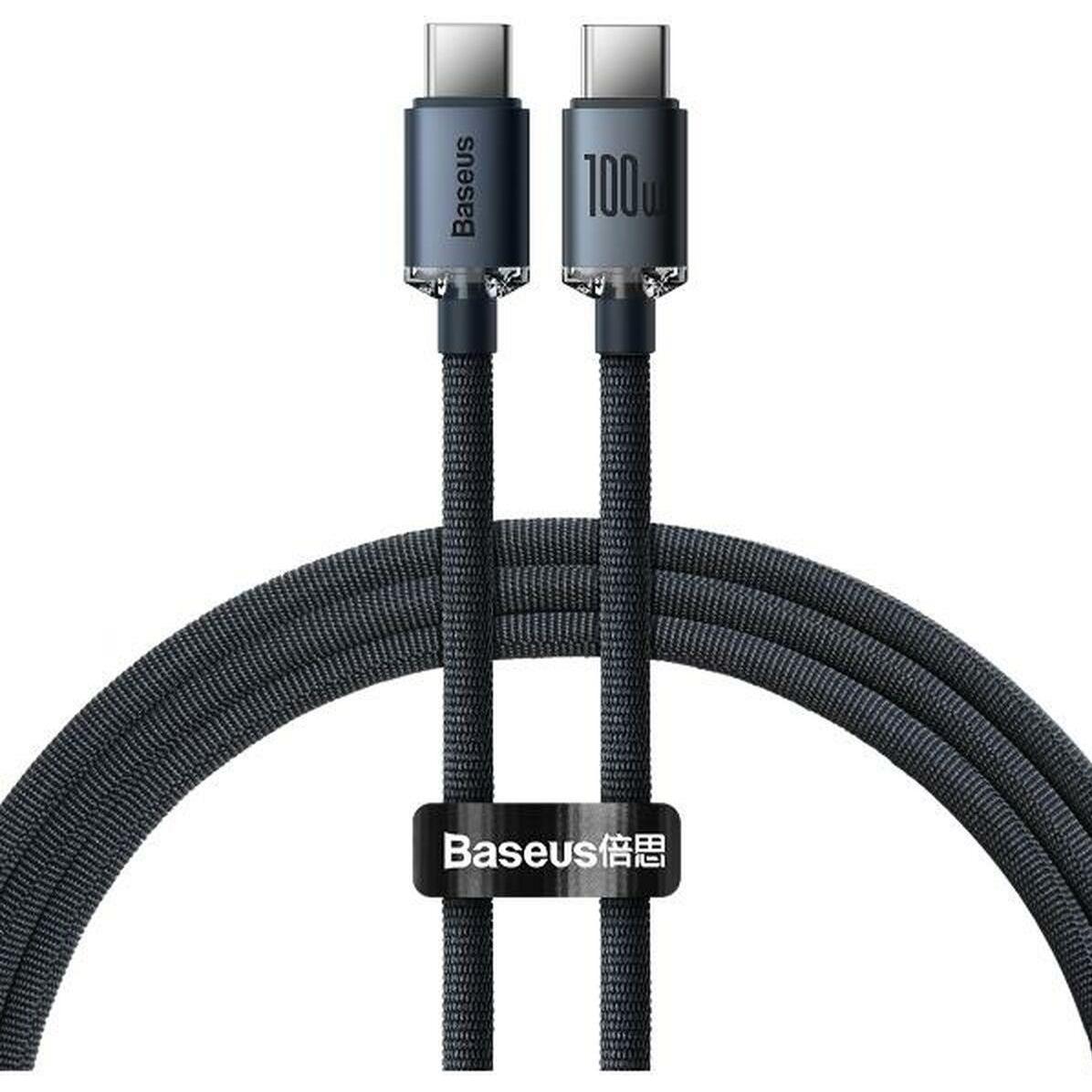 Baseus Crystal Shine Series Fast Charging Data Cable Type-C to Type-C 100W 1.2m Black (1.20 m, USB 2.0), USB Kabel