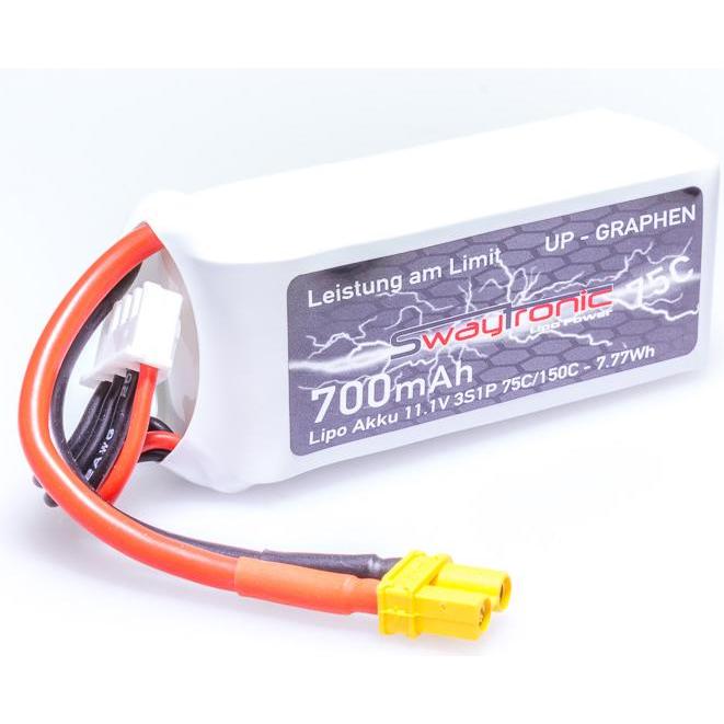 Thumbnail - Swaytronic 3S 11.1V 700mAh 75C/150C XT30 (11.10 V, 700 mAh)