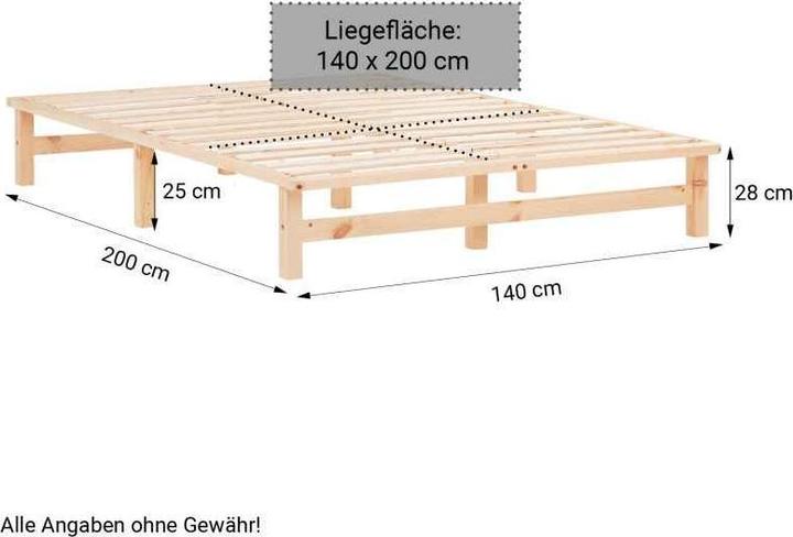 Produktbild Homestyle4u Palettenbett (140 x 200 cm)