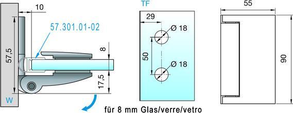 Productafbeelding Pauli+Sohn Douchedeurscharnieren FARFALLA 8128