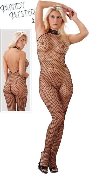 Produktbild Mandy Mystery Netzcatsuit mit Spitzenkragen (S, M)