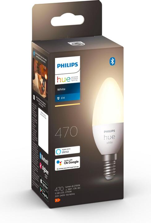 Produktbild Philips Hue White BT (E14, 5.50 W, 470 lm, 1 x, F)