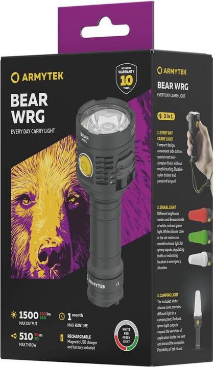 Actual product image ArmyTek Bear WRG torch (12.20 cm, 1500 lm)