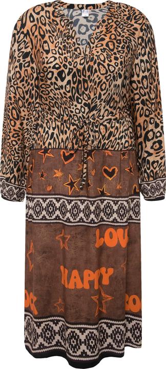 Actual product image Angel of Style Patterned Long-Sleeve V-Neck Midi Dress (56)