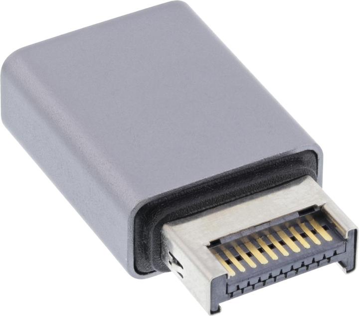 Produktbild InLine USB 3.2 Adapter, intern USB-E Frontpanel Stecker zu USB-C Buchse (USB Typ-C, 27 cm)