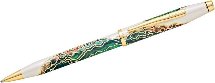 Produktbild Cross Drehkugelschreiber Wanderlust Borneo Weiss-Lack Grün Gold Geschenkbox (Weiss-Lack Grün Gold, 1 x)