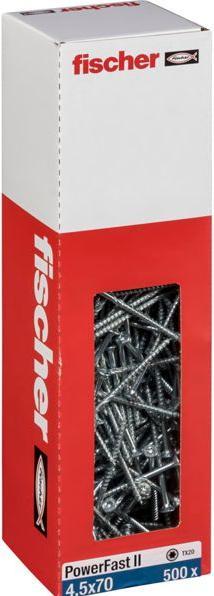 Actual product image Fischer PowerFast II 4.5x70 SK TX TG blvz 500 (500 Screws per piece)