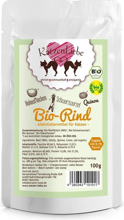 Produktbild KatzenLiebe Bio-Rind (Adult, 1 Stk., 100 g)