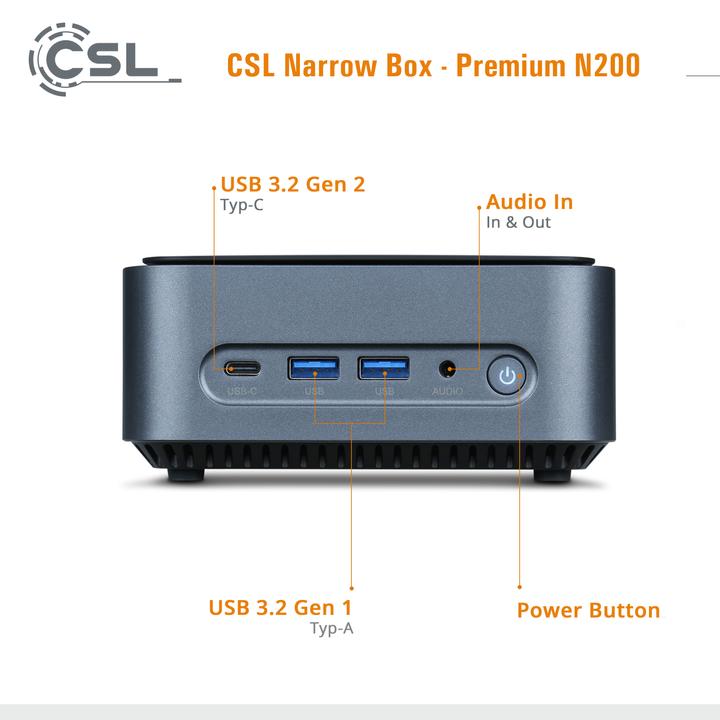 Actual product image CSL Narrow Box (Intel N200, 8 GB, 500 GB, Intel UHD Graphics)