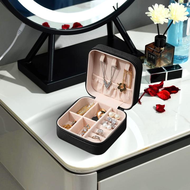 Produktbild Only-Bags.Store Schmuckkästchen, Kleines PU-Leder-Schmuckaufbewahrungsetui, Mini-Schmuckkästchen