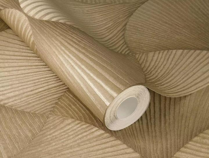 Productafbeelding Rasch Vinyl Behang Vlies Base 608243 Goud Groot Geom