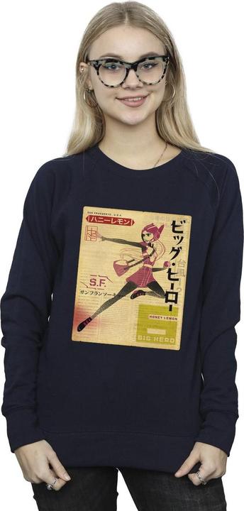 Actual product image Disney Womens/Ladies Big Hero 6 Baymax Honey Lemon Newspaper Sweatshirt (S)