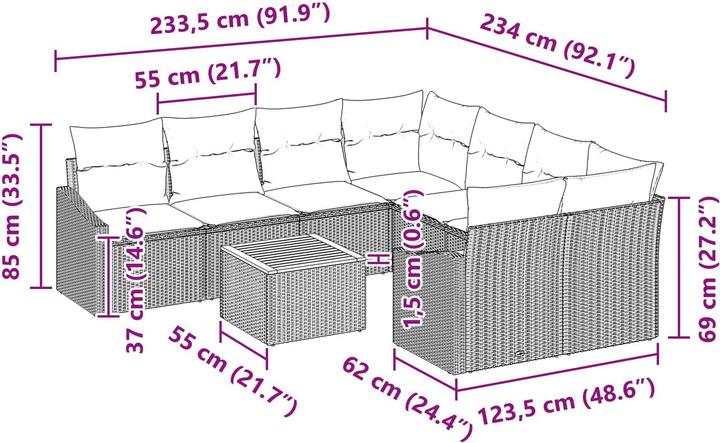 Produktbild vidaXL Gartensofa-set