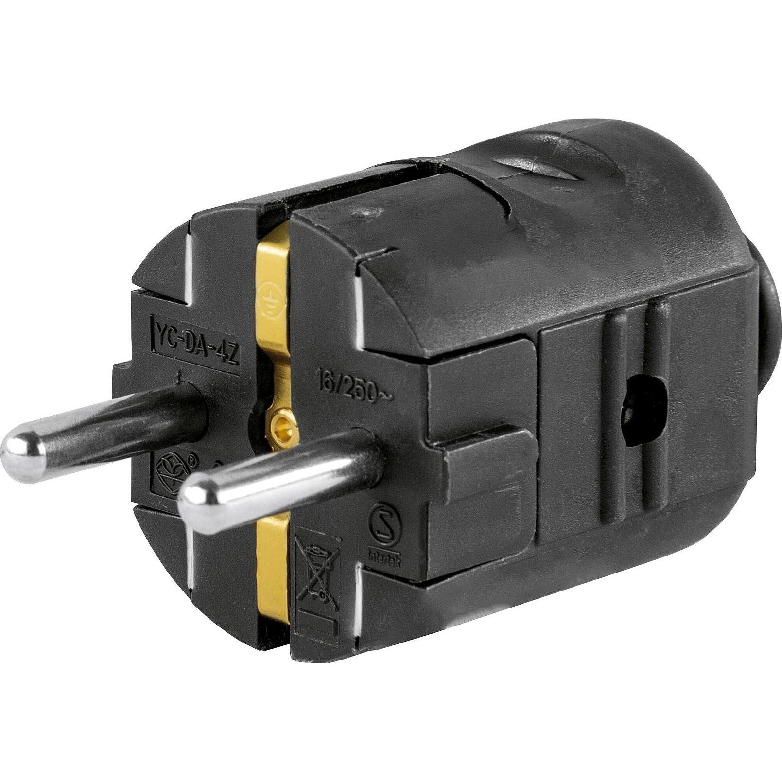 Thumbnail - Accessory, Netzstecker + Netzkupplung, Schutzkontakt Stecker Kunststoff sw