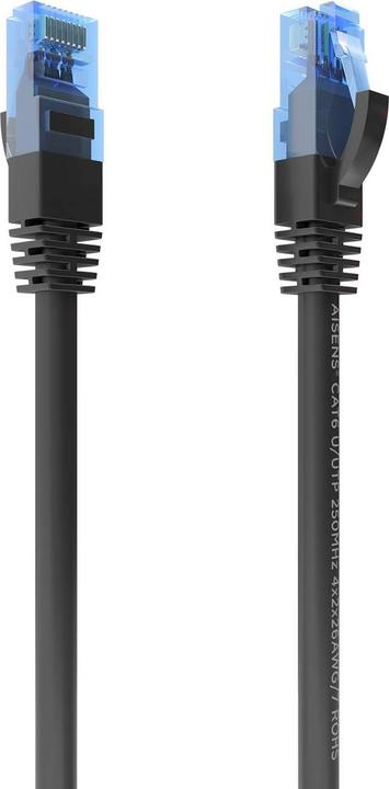 Aisens CABLE RED LATIGUILLO RJ45 CAT.6 UTP AWG26 CCA NEGRO 30CM (U/UTP, CAT6, 0.30 m)