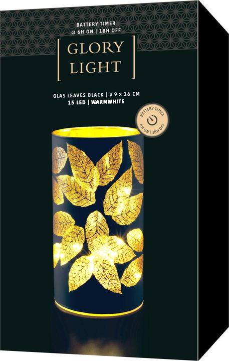 Produktbild STT LED-Windlicht Leaves klein 15 LED, Ø 9 cm