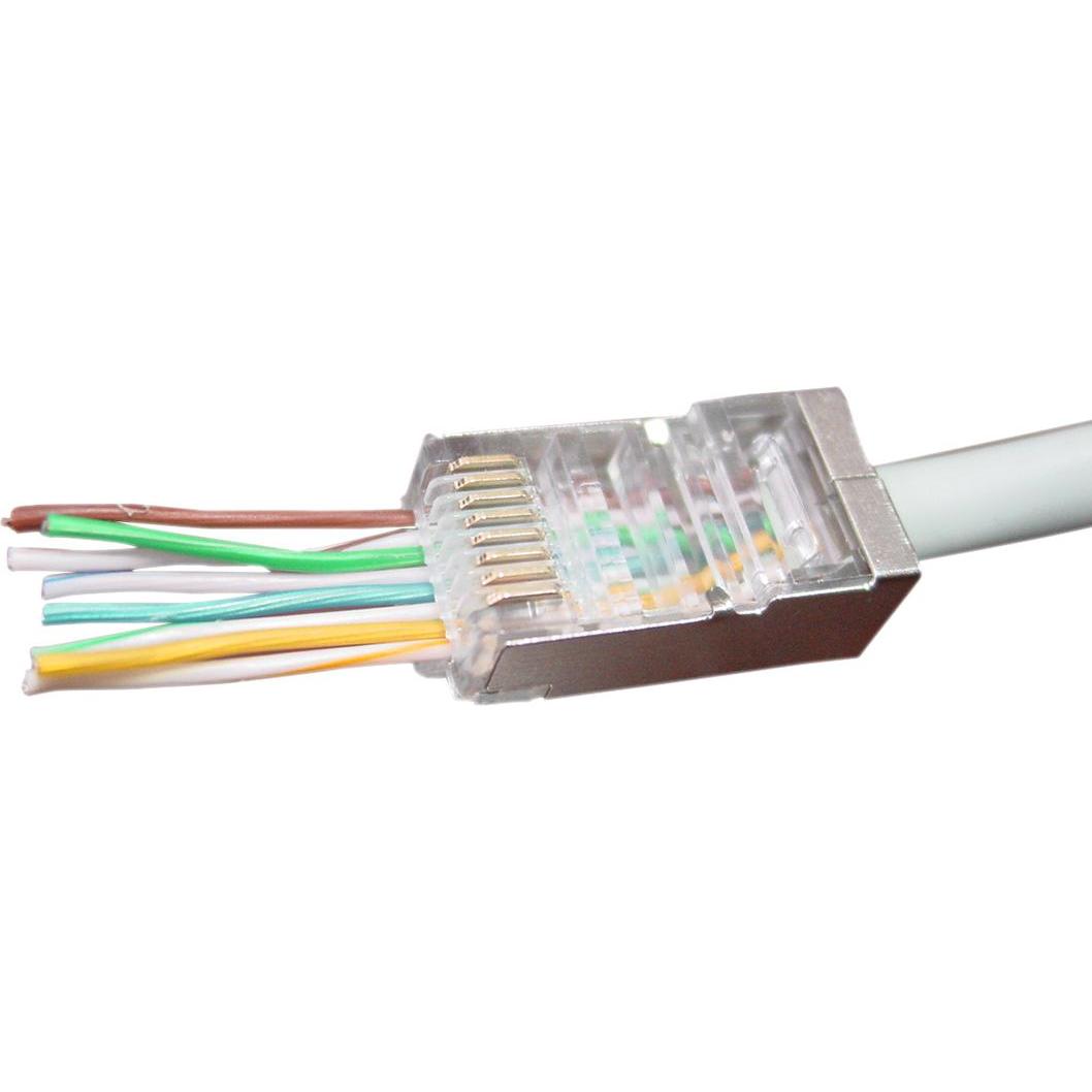 Thumbnail - Gembird LC-PTF-01/50 wire connector 8P8C RJ45 Transparent (F/FTP, CAT6, 0.10 m), Netzwerkkabel