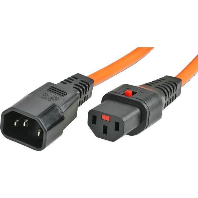 Thumbnail - Iec Lock 230V connection cable C13 lockable - C14 orange 1.00 m (1 m), Stromkabel