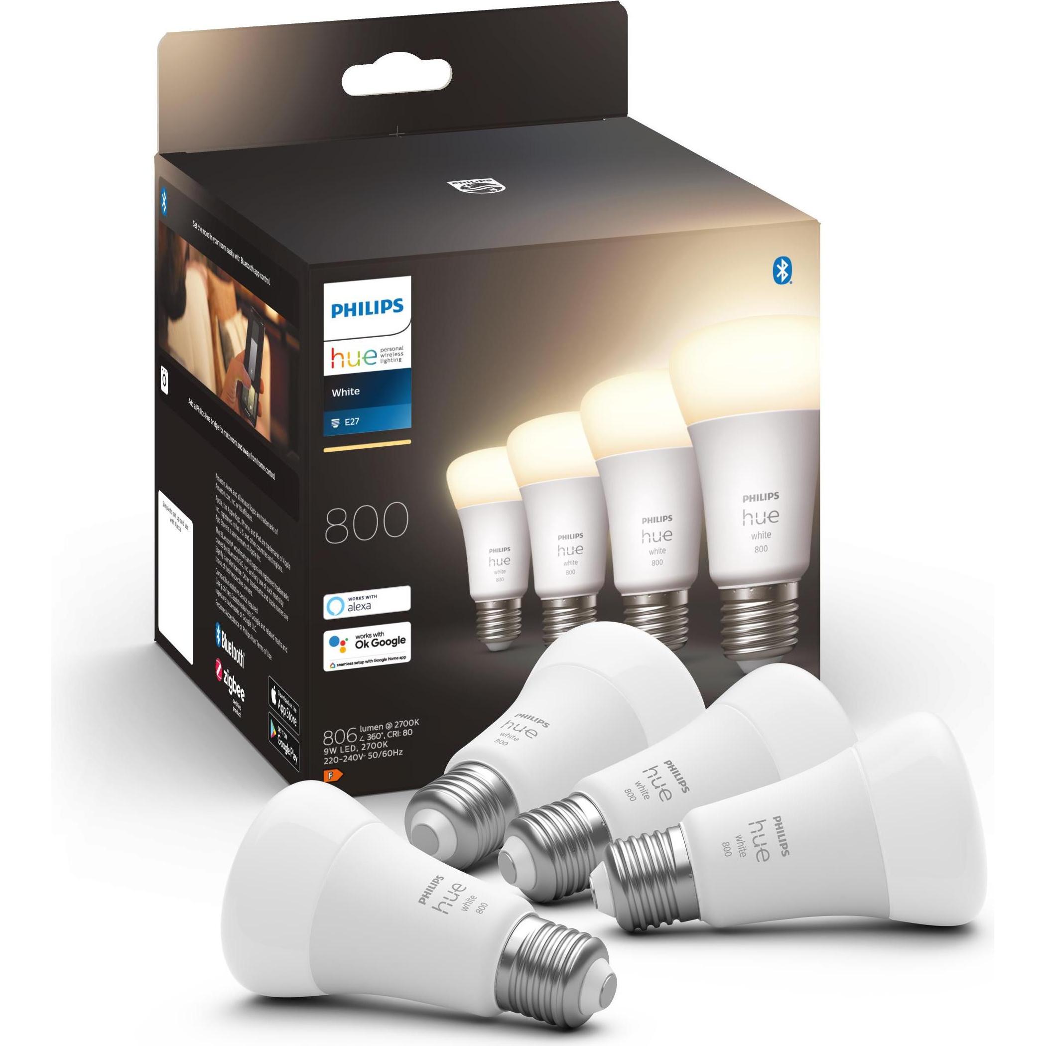 Thumbnail - Philips Hue, Leuchtmittel, White (E27, 9 W, 806 lm, 4 x, F)