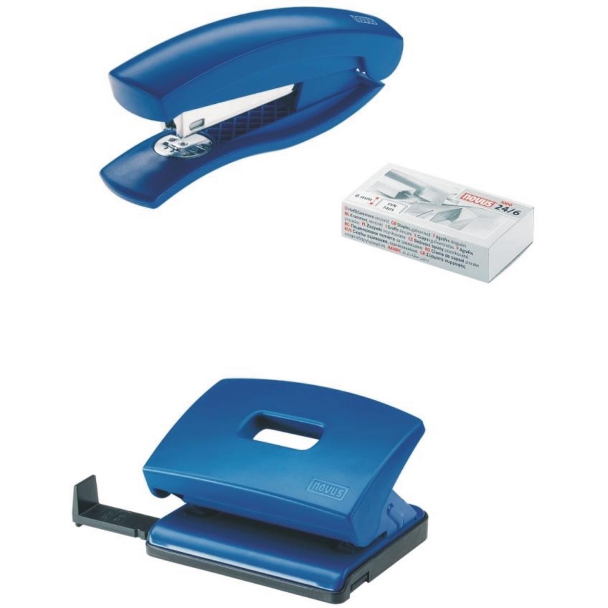 Novus, Heftgerät, Locher + Hefter C1/C216 blau (15 Blätter)