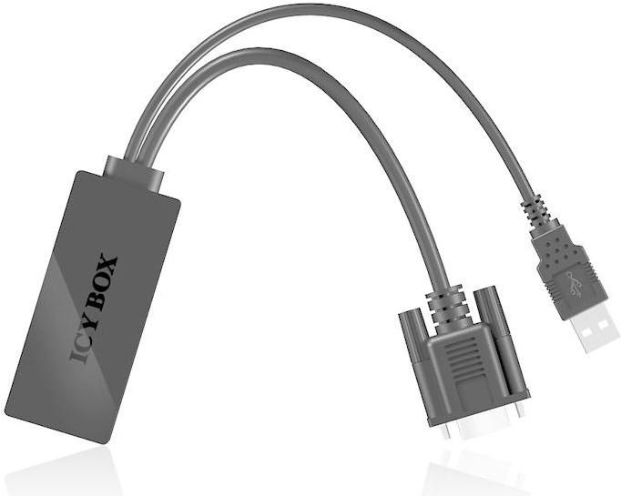 Productafbeelding Icy Box USB 2.0 & VGA zu (HDMI, 22 cm)