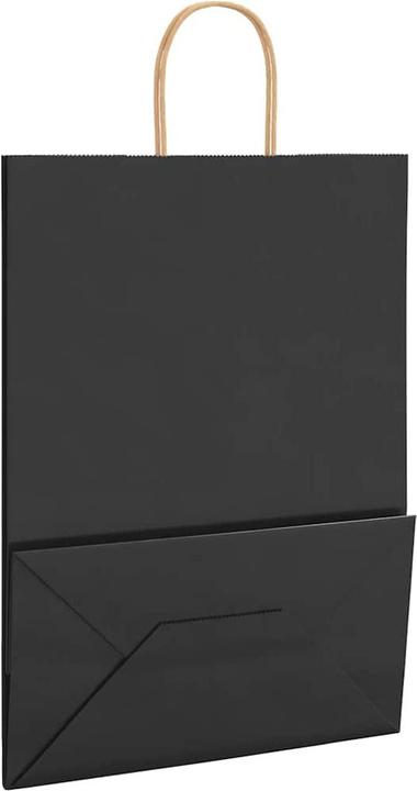 Image du produit vidaXL Sacs en papier kraft 50 pcs. avec anse Noir 32x17x44 cm Sac en papier (Pochette cadeau, 50 x)