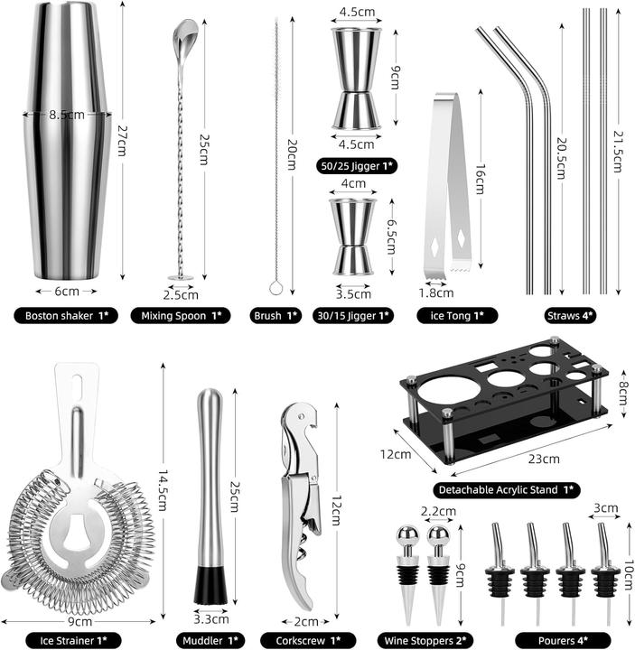 Immagine prodotto Cinnani Cocktail Shaker Set (Set da cocktail)