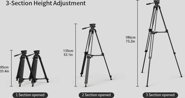 Actual product image SmallRig AD-01 high-performance fluid head stand (Metal)