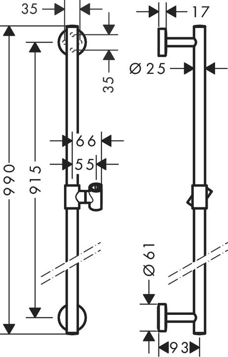 Immagine prodotto hansgrohe Binario doccia Unica Comfort 90 cm