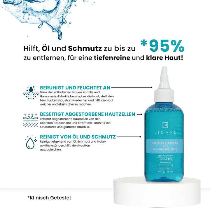 Produktbild Licape | Toner Gesicht | 200 ml | Gesichtswasser für porentiefe Reinigung (Gesichtswasser, 200 ml)