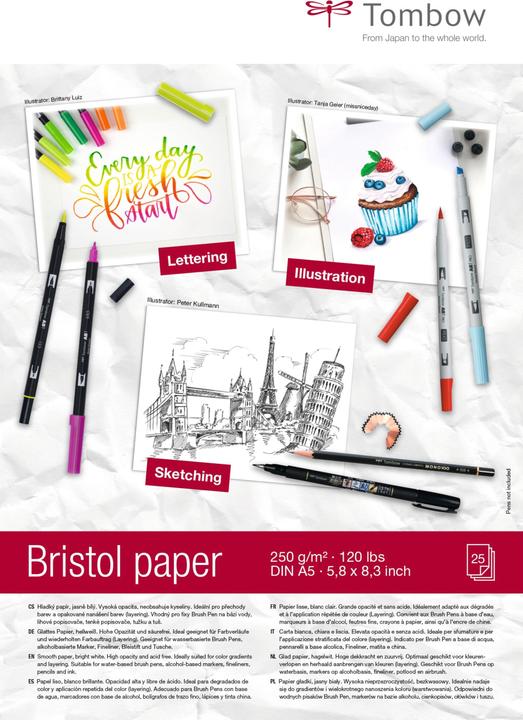 Actual product image Tombow Drawing pad Bristol A5 25 sheets (A5, Plain)
