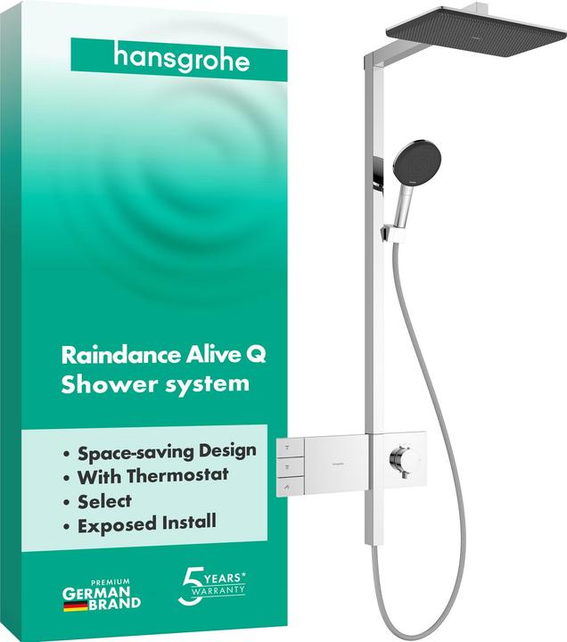 hansgrohe Regendusche mit Thermostat, Handbrause und Power Rain Jets für maximalen Komfort