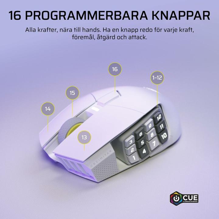 Actual product image Corsair Gaming-Maus Scimitar Elite Wireless SE, Maus Features (Wireless)