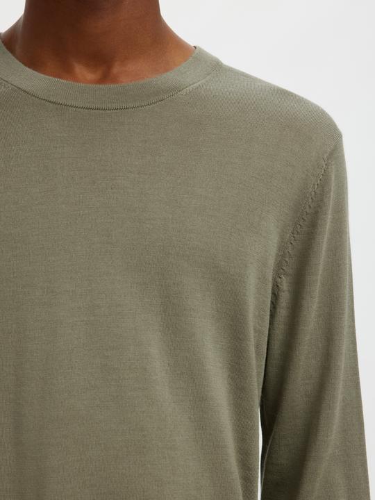 Actual product image Selected Slhtray Ls Knit Merino Crew Neck Noos (M)