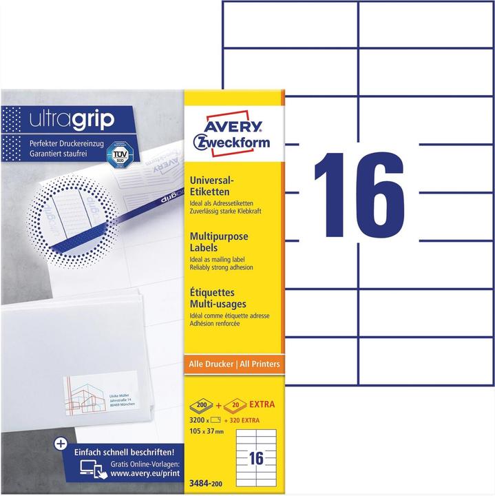 Actual product image Avery Universal labels