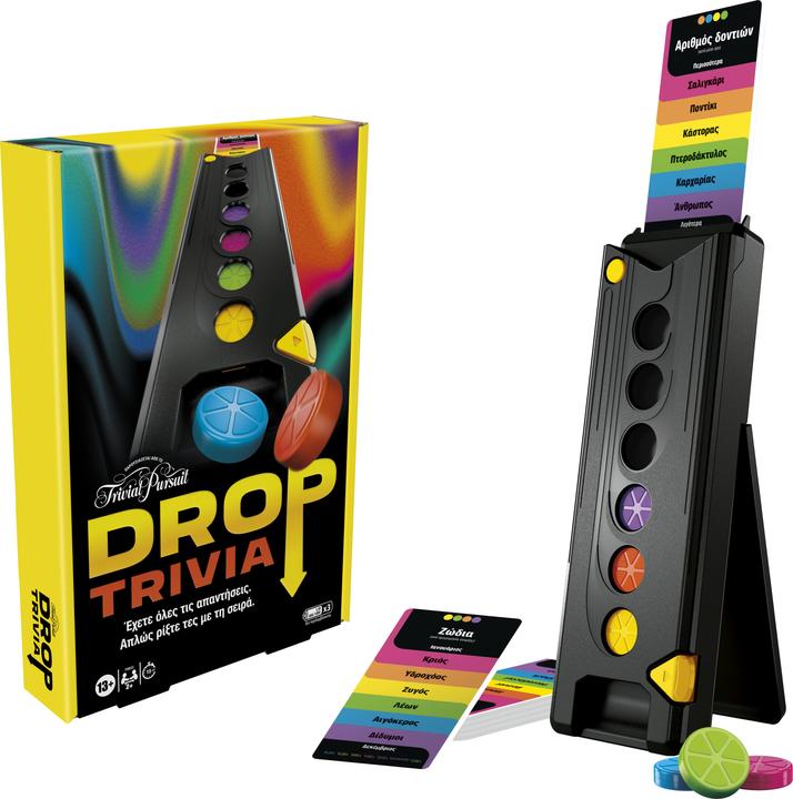 Productafbeelding Hasbro Gaming Drop Trivia Spel, Elektronisch Party Spel met Stem en Geluiden, Bordspel voor 2 of meer Spelers, Ag