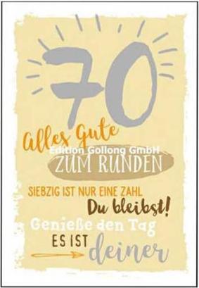 Edition Gollong Geburtstagskarte Zahlengeburtstag 70 (1 Stk.)