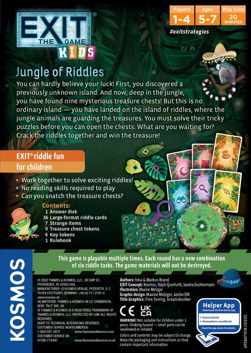 Productafbeelding Thames & Kosmos Exit Kids: De jungle van raadsels (EN) (KOS1813) (Engels, 1 - 4 Spelers)
