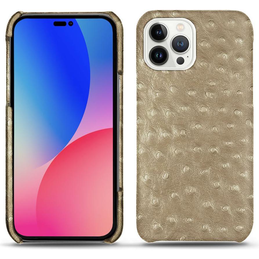 Noreve Lederschutzhülle (Apple iPhone 14 Pro Max), Smartphone Hülle, Beige