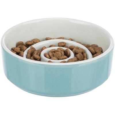 Thumbnail - Trixie Slow Feeding Schale, Keramik, 0,9 l/ø 17 cm, grau/blau (0.90 l), Futternapf