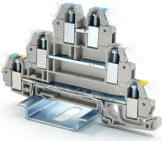 Actual product image RS PRO 3-Way DIN Rail Earth Terminal Block, 2.5mm²