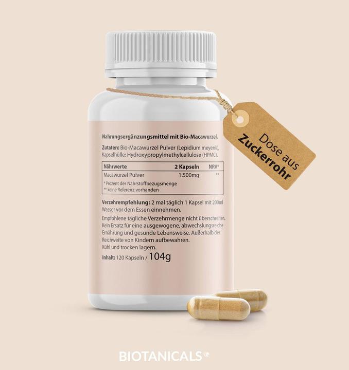 Actual product image Biotanicals Maca (120 Piece, Capsules, 140 g)