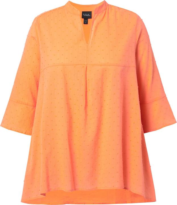 Produktbild Ulla Popken Bluse, Zierfalte, A-Linie, Tunika-Ausschnitt, 3/4-Volantarm (42, 44)