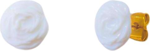 Immagine prodotto Yolaine Giret Orecchini a perno Yolaine Griet Rose (Porcellana smaltata, colore bianco crema, su ottone placcato oro con oro fino 999 millesimi)