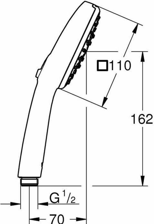 Produktbild Grohe Vitalio Comfort 110 QuickFix Handbrause, intelligente Strahlumstellung, wassersparend, 3 Strahlarten (3 Strahlarten, 7.40 l/min)